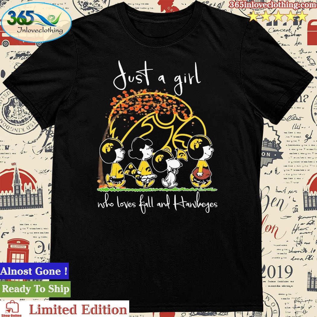 Official just A Girl Who Love Fall And Iowa Hawkeyes Snoopy Tshirt