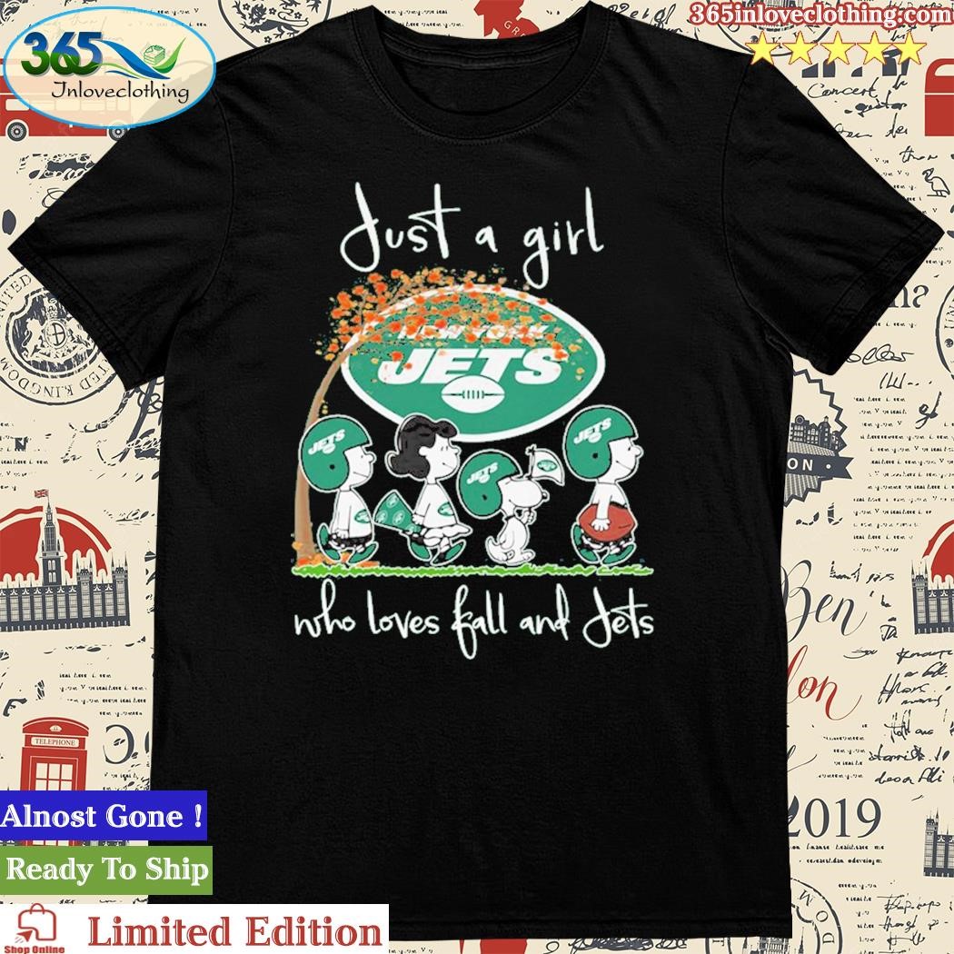 Official just A Girl Who Love Fall And New York Jets Peanuts Snoopy Tshirt