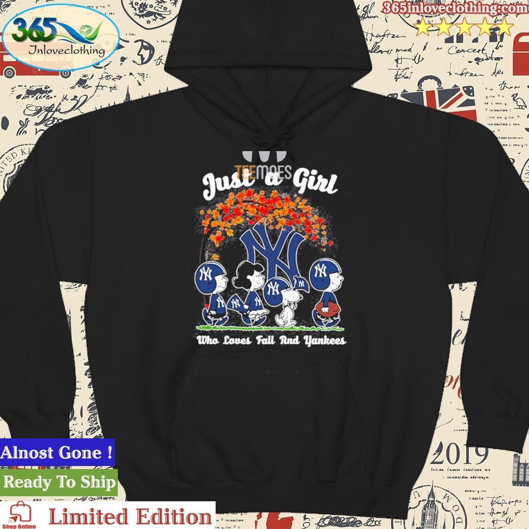 Official just A Girl Who Love Fall And New York Yankees Peanuts Snoopy  Tshirt, hoodie, sweater, long sleeve and tank top