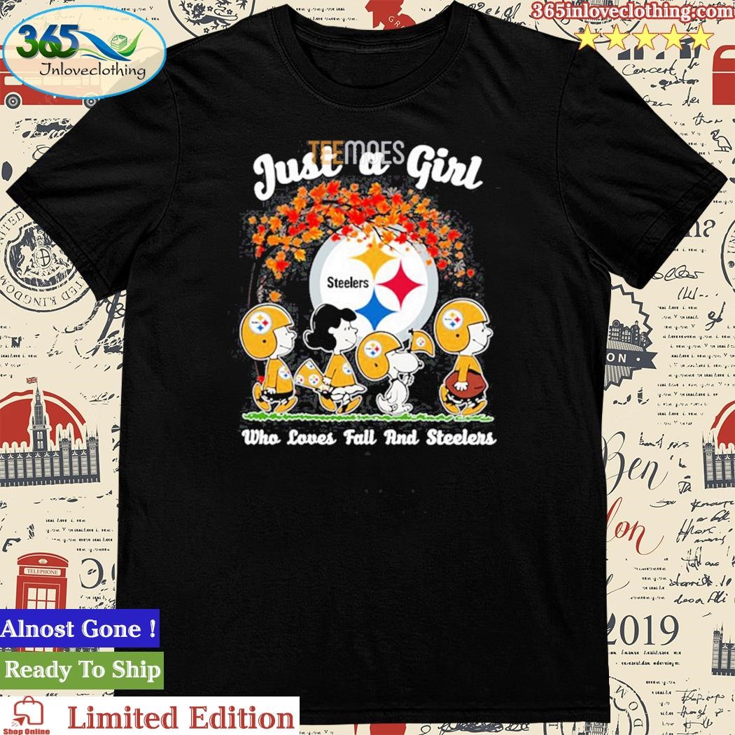 Official just A Girl Who Love Fall And Pittsburgh Steelers Peanuts Snoopy Tshirt