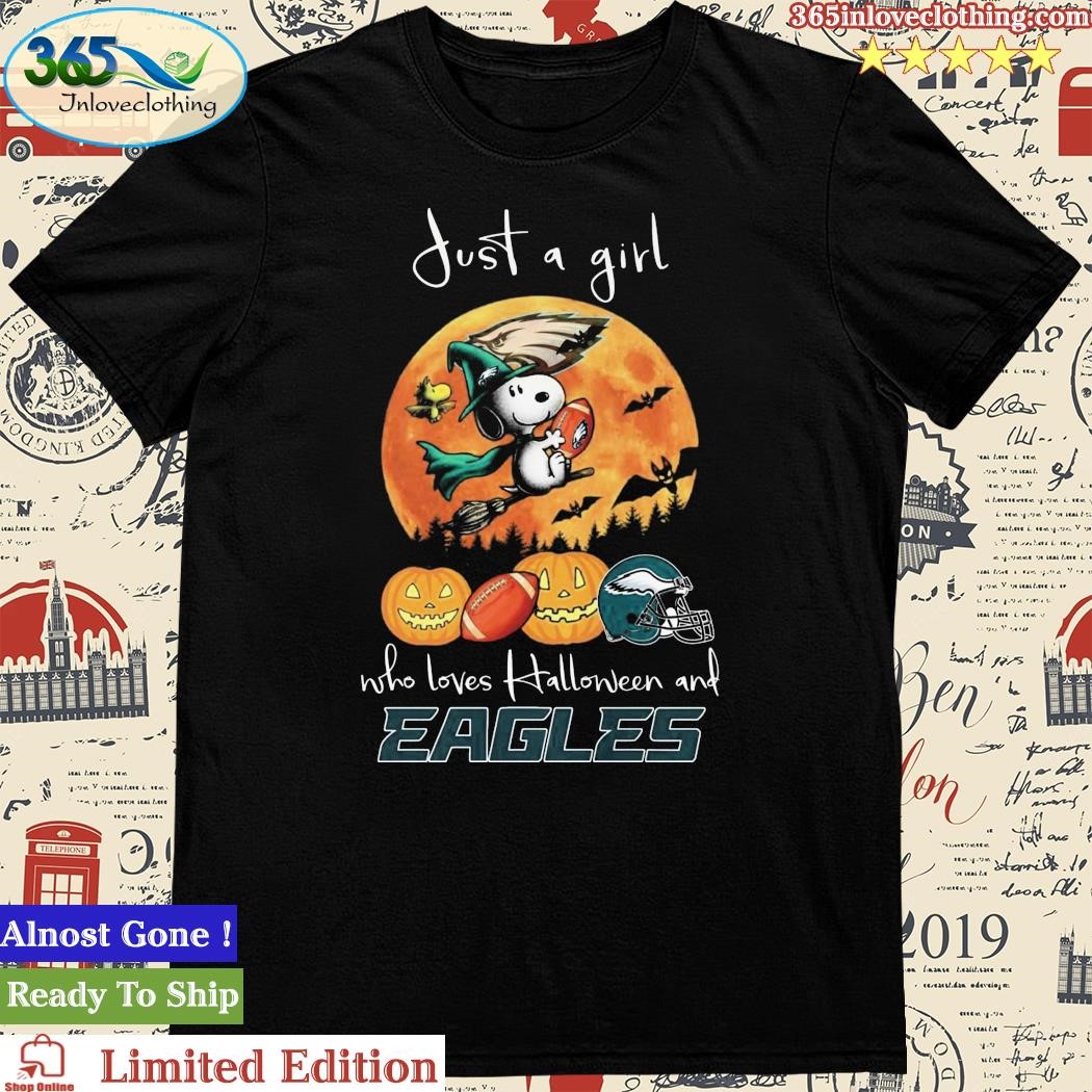 Official just A Girl Who Loves Halloween and Eagles T Shirt