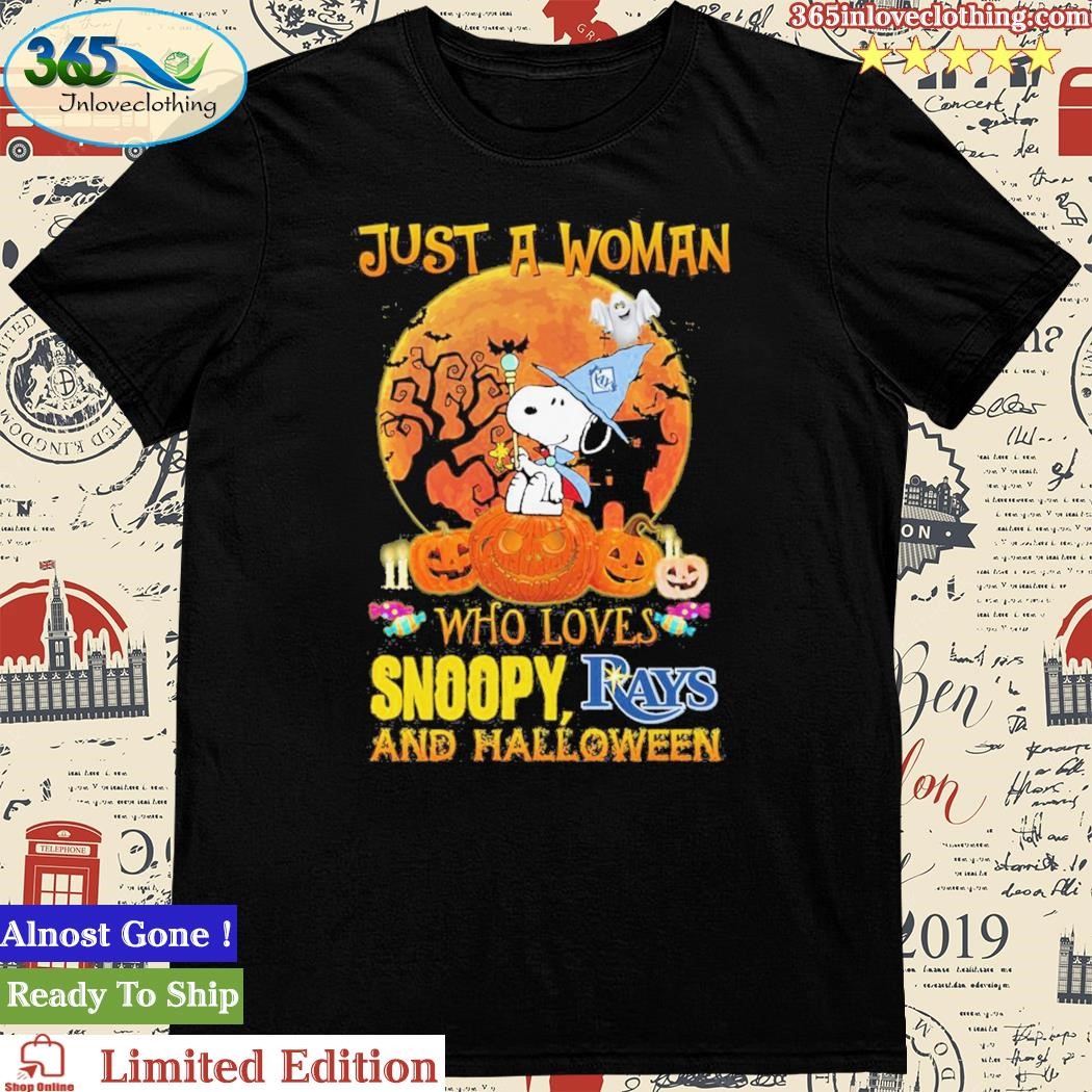 Official just A Woman Who Loves Snoopy Rays And Halloween T Shirt