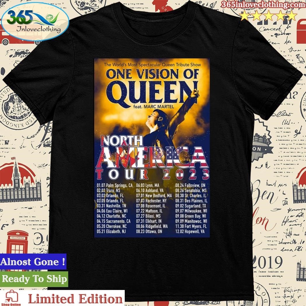 Official one Vision Of Queen feat Marc Martel North America Tour 2023 Poster Shirt