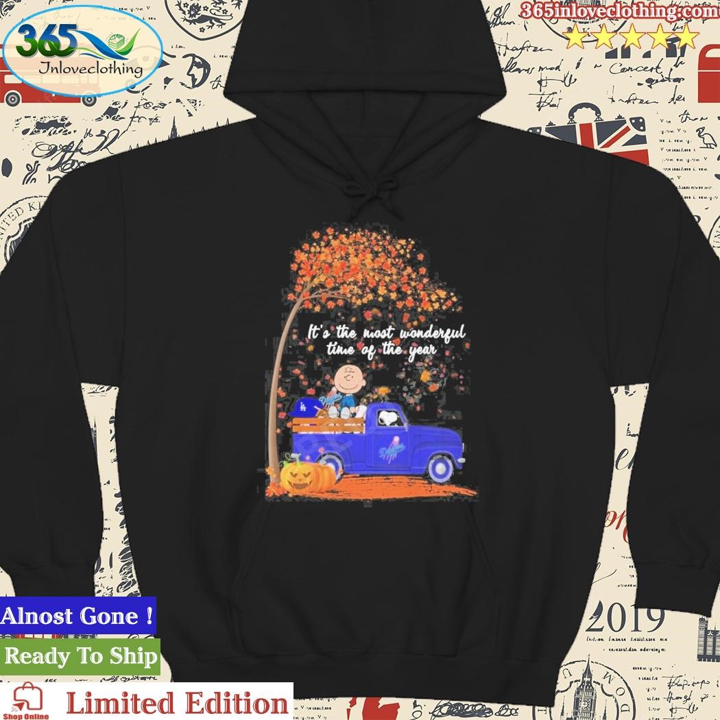 Snoopy And Charlie Brown Los Angeles Dodgers It's The Most Wonderful TIme  Of The Year shirt, hoodie, sweater, long sleeve and tank top