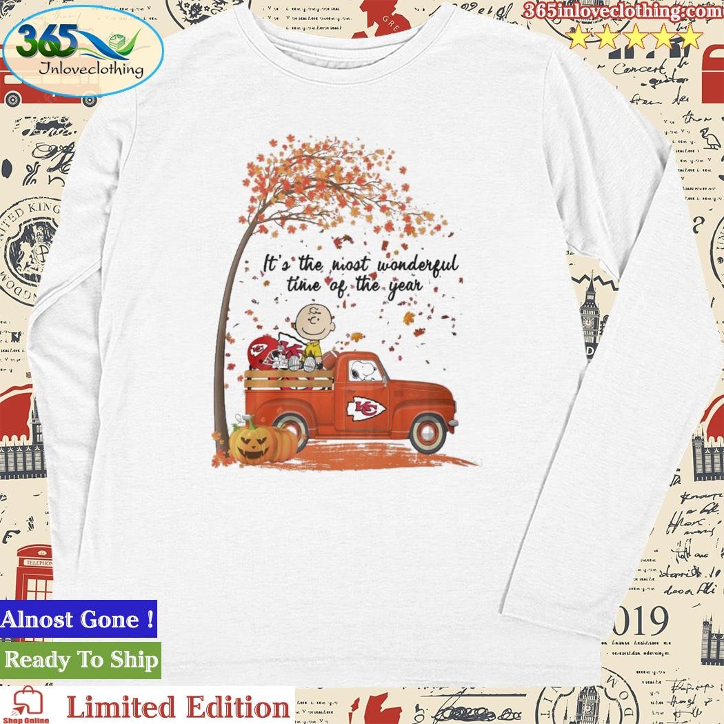 The Peanuts KC Chiefs truck fall it's the most wonderful time of the year  shirt, hoodie, sweater and v-neck t-shirt