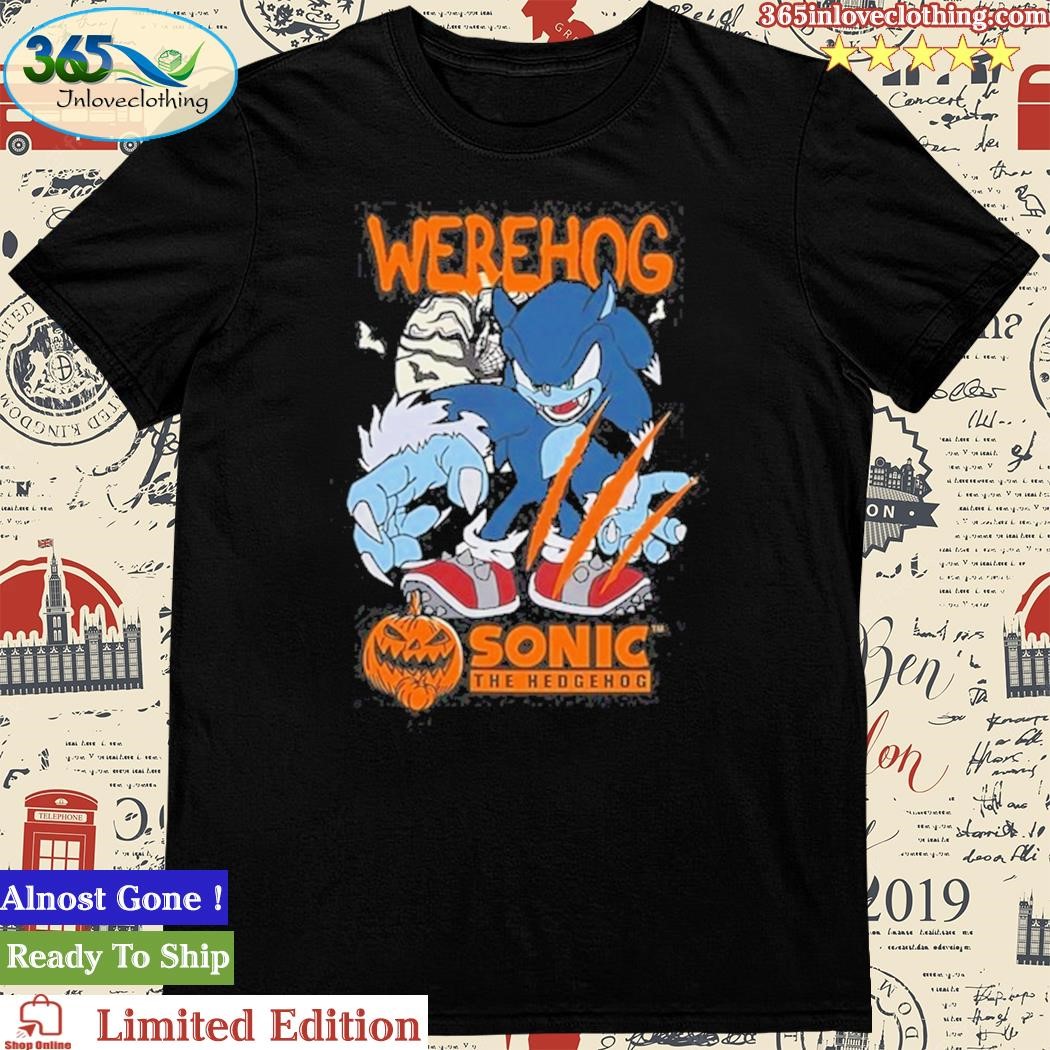 Official sonic Hedgehog Werehog Halloween T Shirt