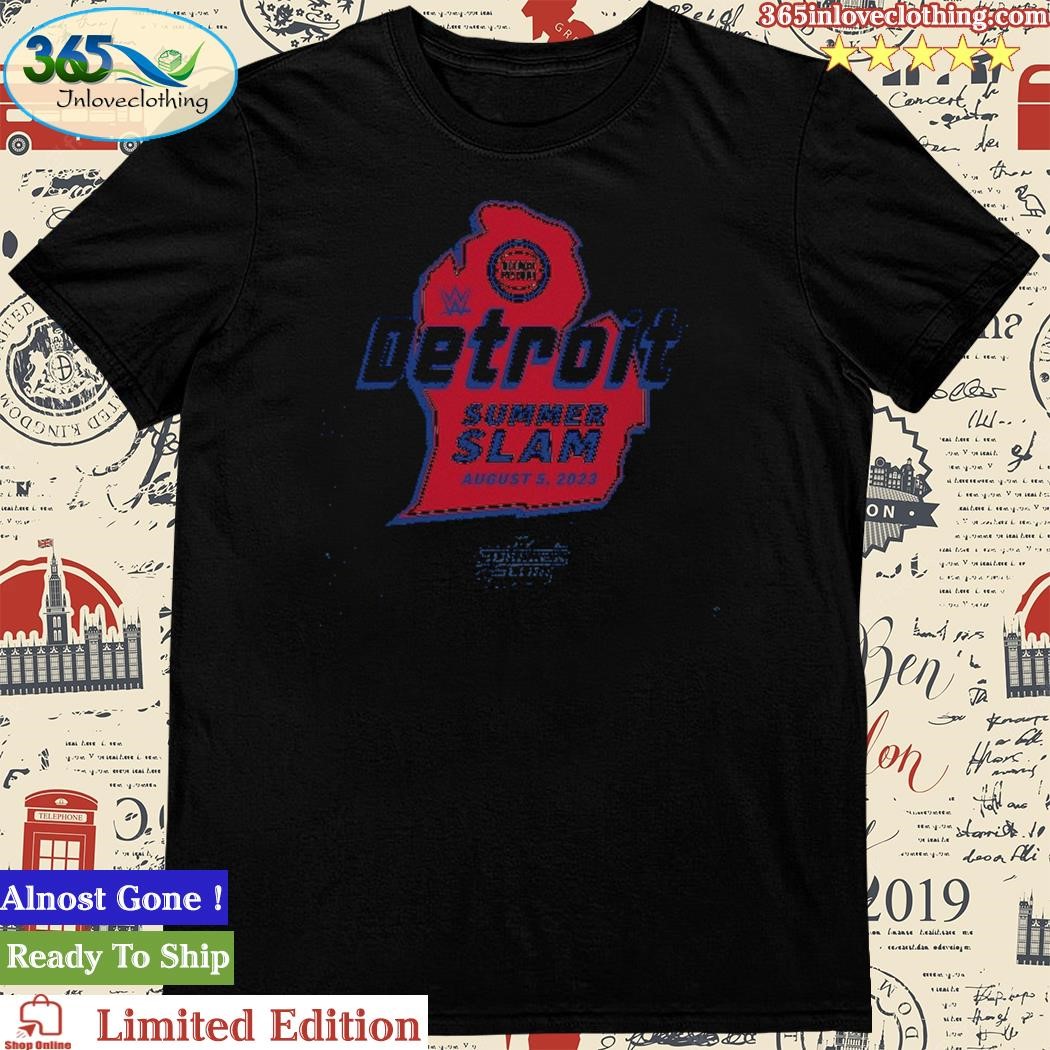 Official sportiqe Blue SummerSlam 2023 x Detroit Pistons Tri-Blend T-Shirt