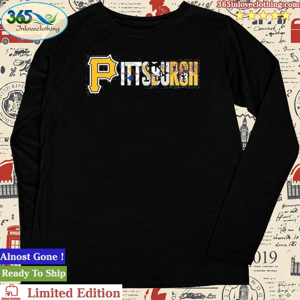 Custom Pittsburgh Pirates Men's Black Backer Long Sleeve T-Shirt 