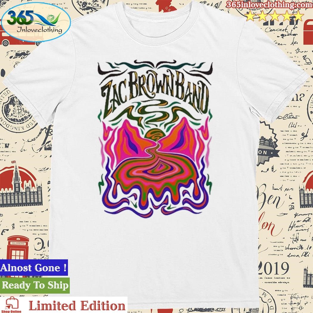 Official zac Brown Band Psychedelic Mountains T-Shir