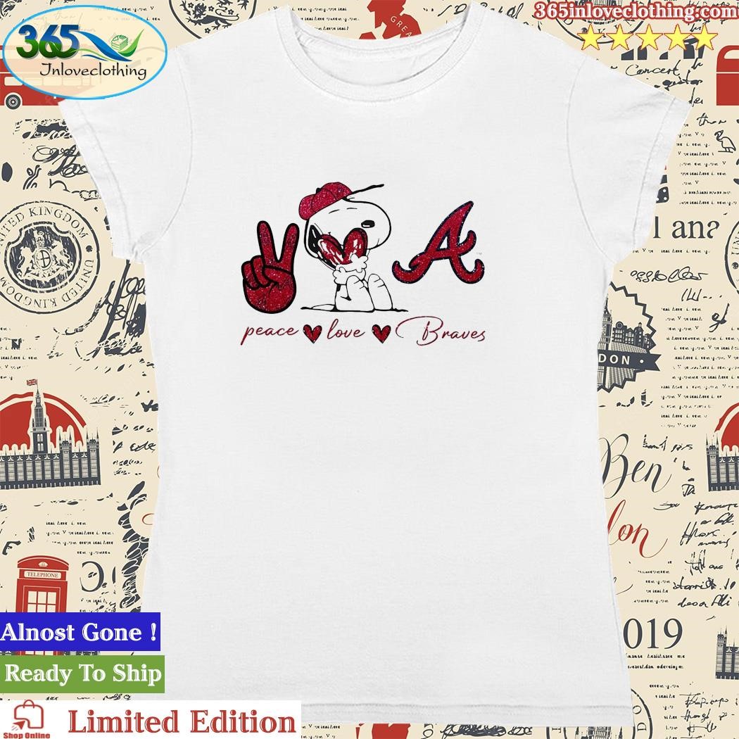 Snoopy Atlanta Braves Peace Love Braves Shirt,tank top, v-neck for men and  women
