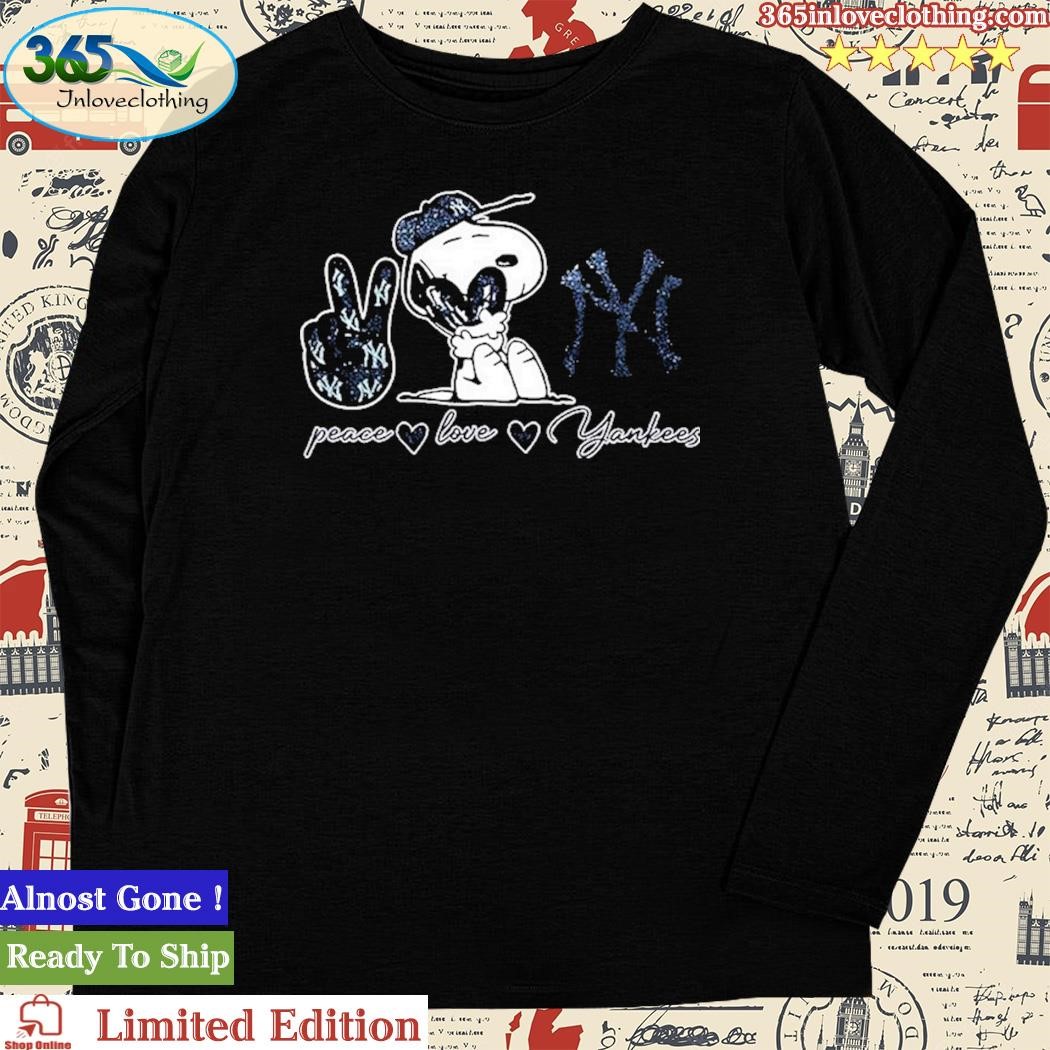 Official snoopy Peace Love New York Yankees Shirt, hoodie, sweater