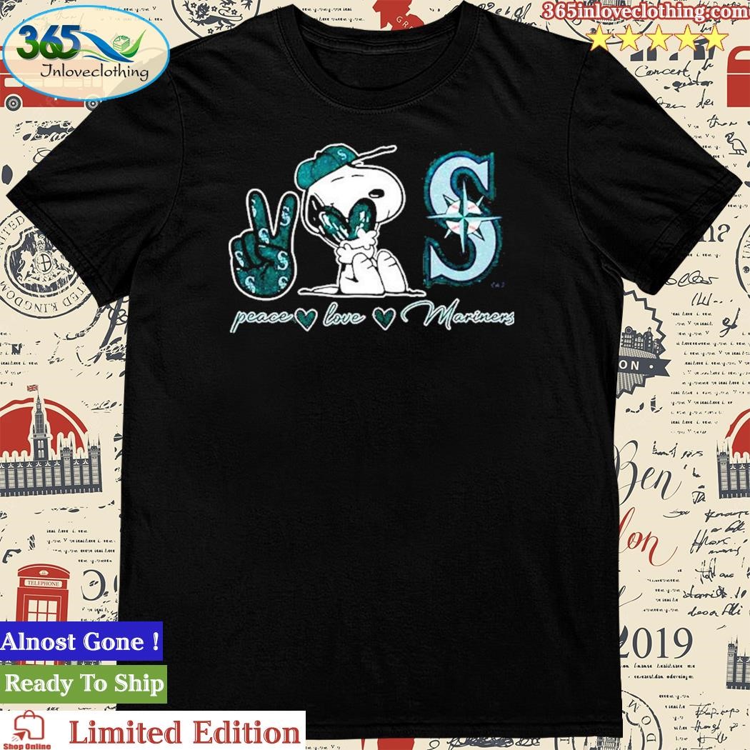 Snoopy Peace Love Seattle Mariners Shirt