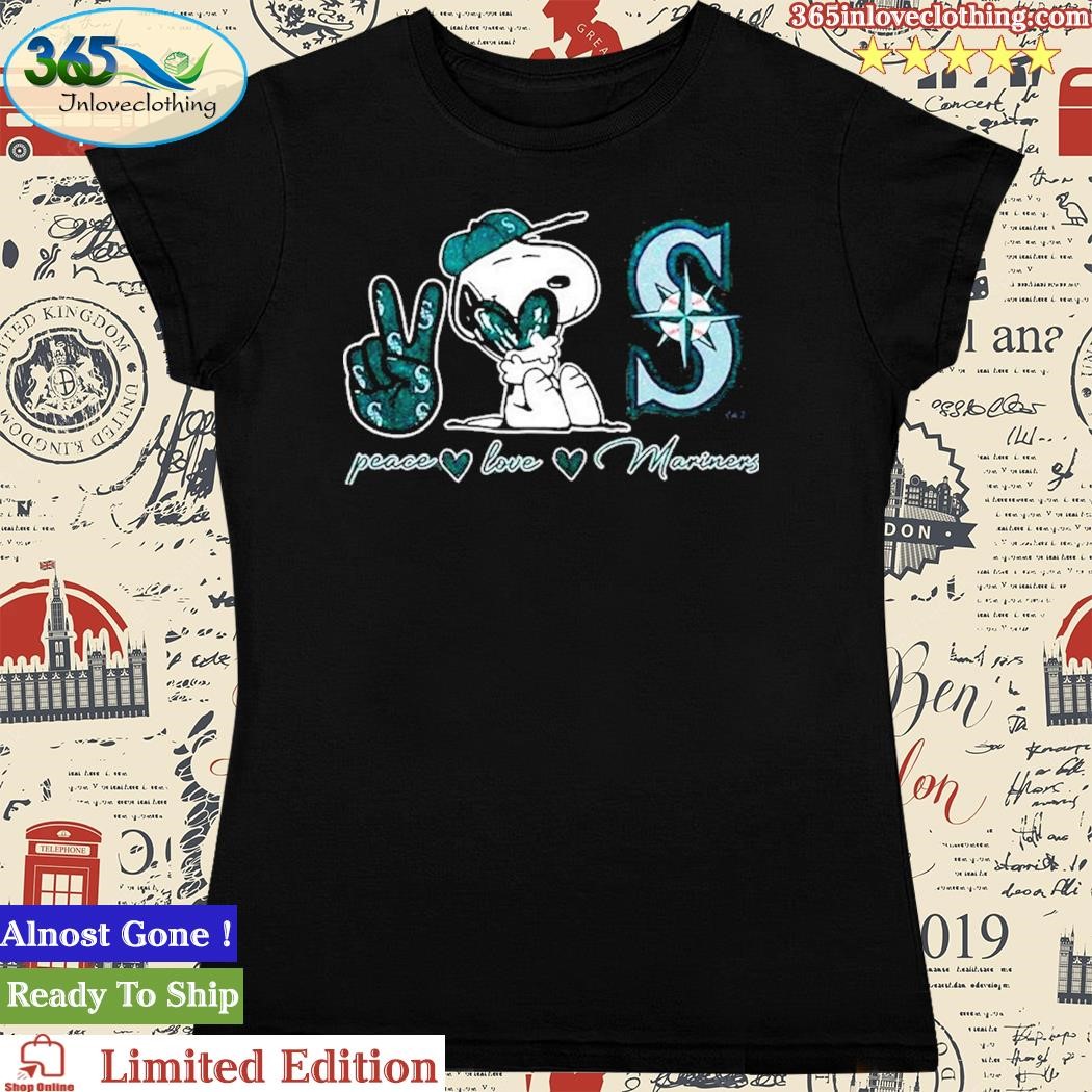 Snoopy Peace Love Seattle Mariners Shirt