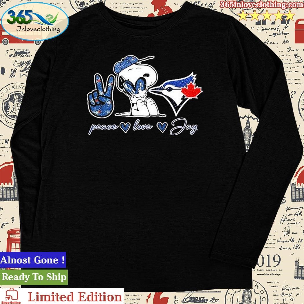 Official Snoopy Peace Love Toronto Blue Jays Shirt - Limotees