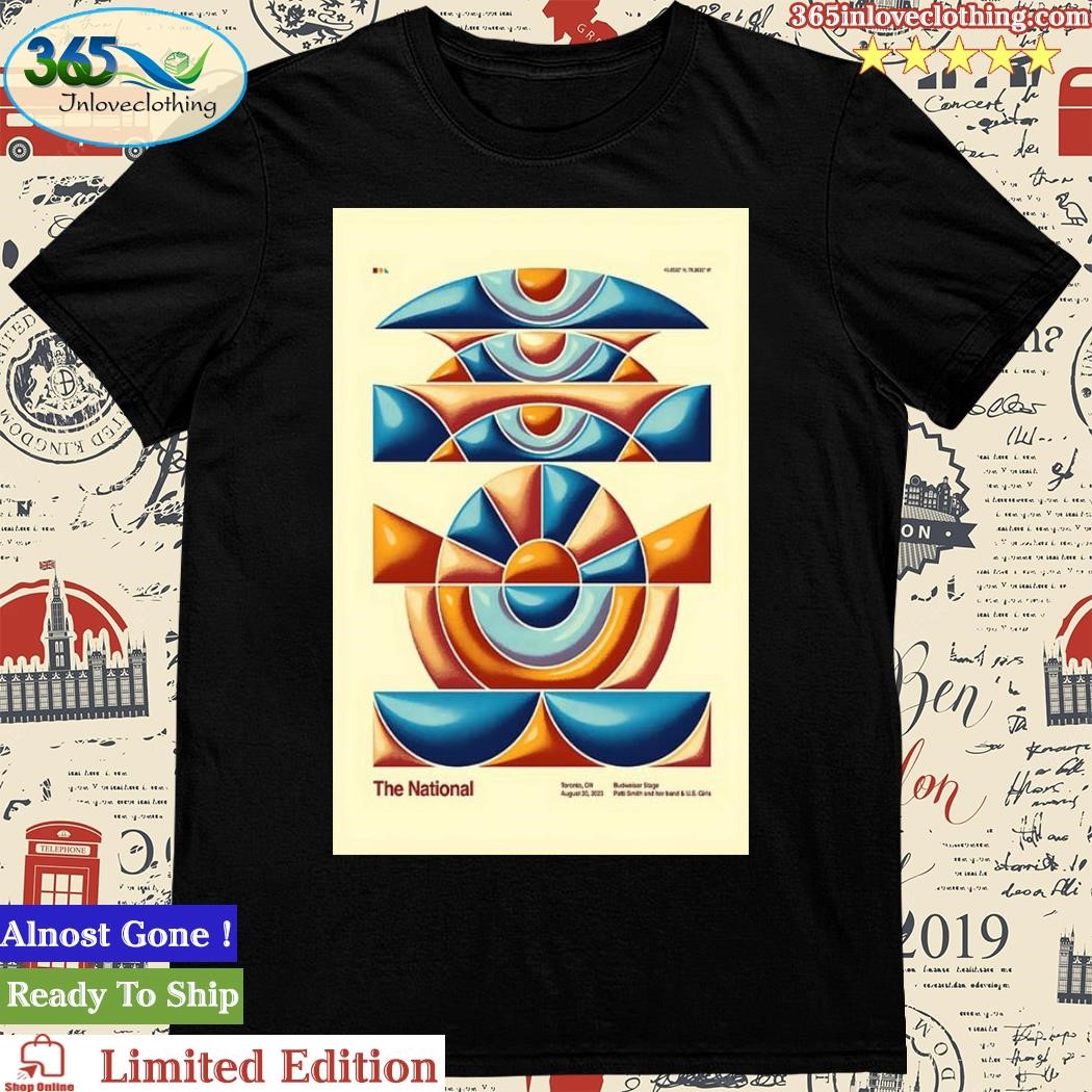 The National August 20, 2023 Budweiser Stage Toronto, ON Tour Poster Shirt