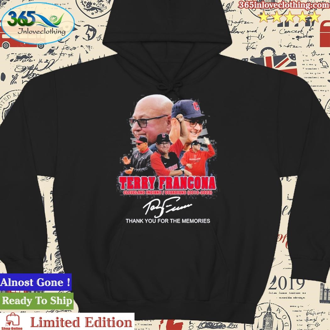 Terry Francona Cleveland Indians Guardians 2013 – 2023 Thank You For The  Memories T Shirt - Limotees