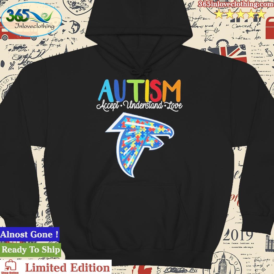 Atlanta Falcons Autism In This Family No One Fights Alone American Flag t- shirt, hoodie, sweater, long sleeve and tank top