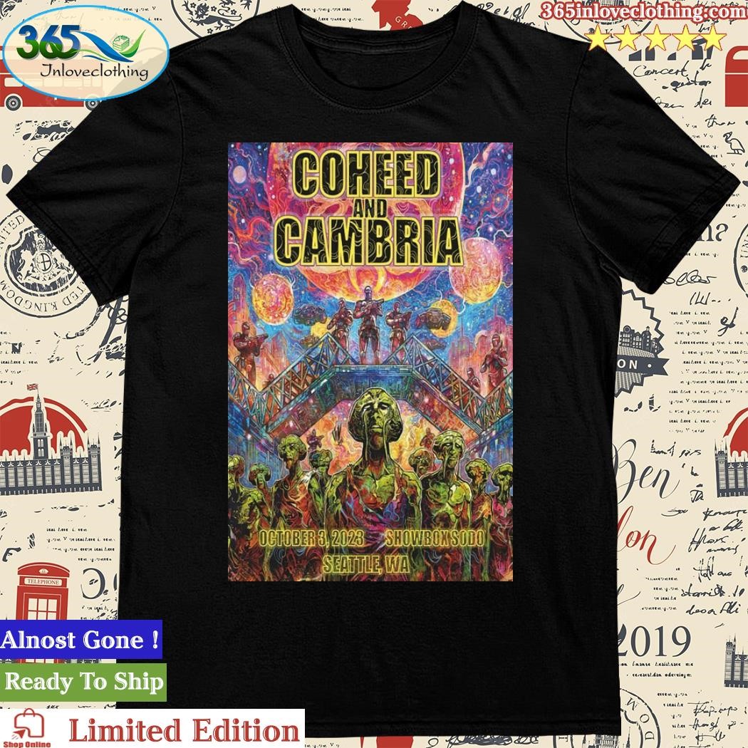 Official Coheed And Cambria October 3, 2023 Showbox SoDo Seattle, WA Tour Poster Shirt