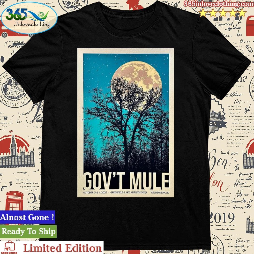 Official Gov't Mule Tour 2023 Greenfield Lake Amphitheater Wilmington, NC October 3 & 4 Poster Shirt