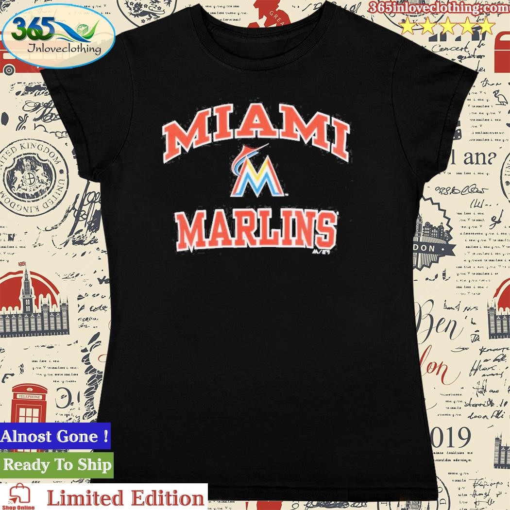 Miami Marlins Majestic Heart and Soul T-Shirt - Black