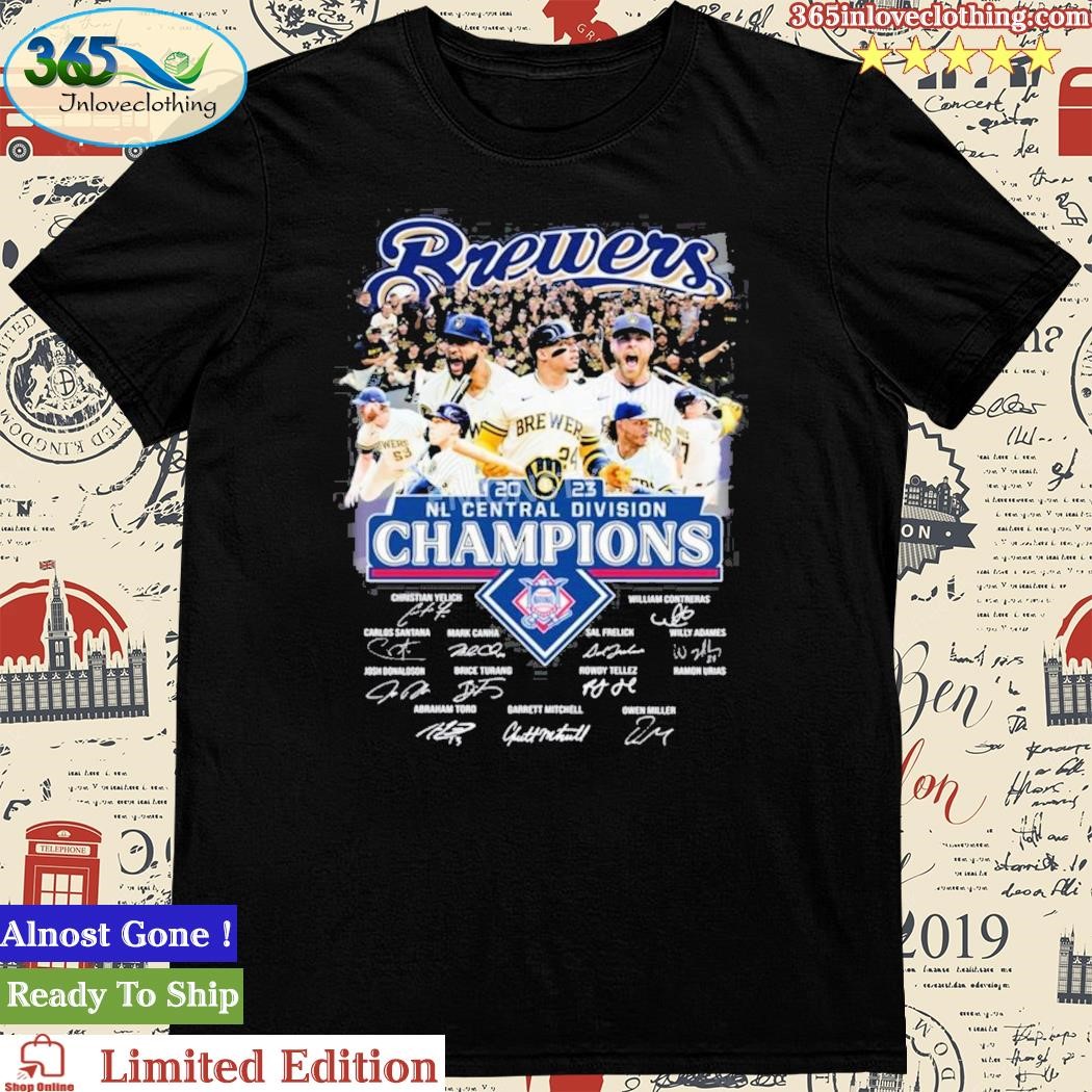 Milwaukee Brewers Team 2023 Nl Central Division Champions Signatures T Shirt,  hoodie, sweater, long sleeve and tank top