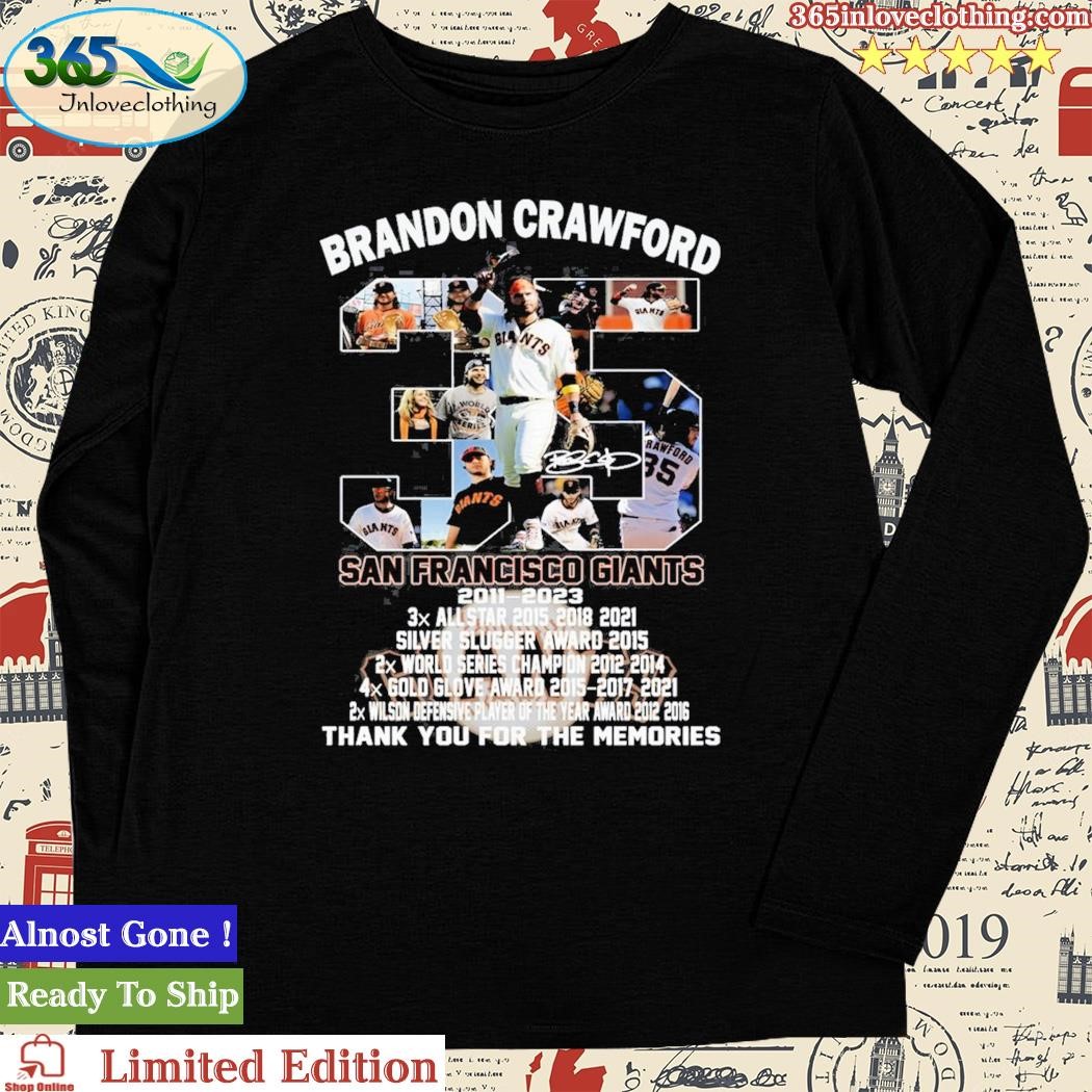 35 Brandon Crawford San Francisco Giants 2011 – 2023 Memories T-shirt