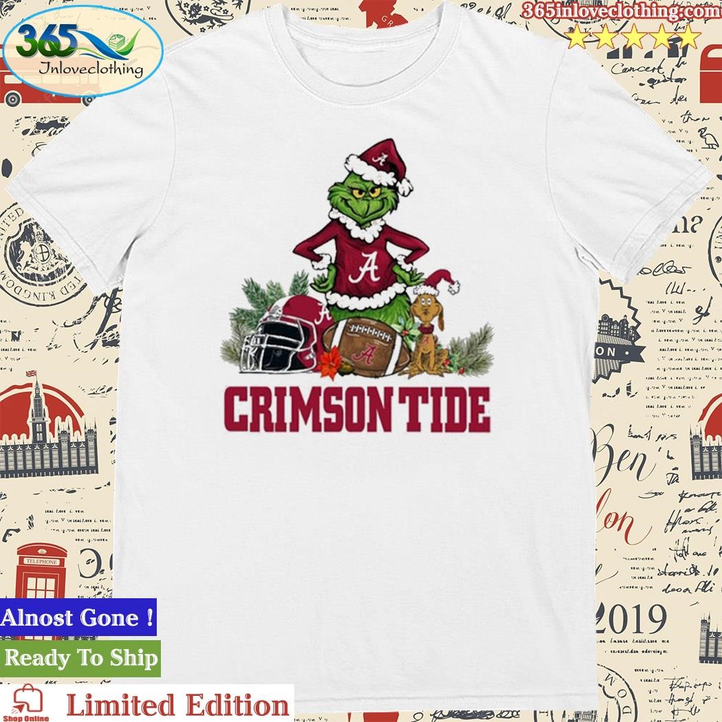 Official Alabama Crimson Tide Funny Grinch And Dog Christmas Shirt