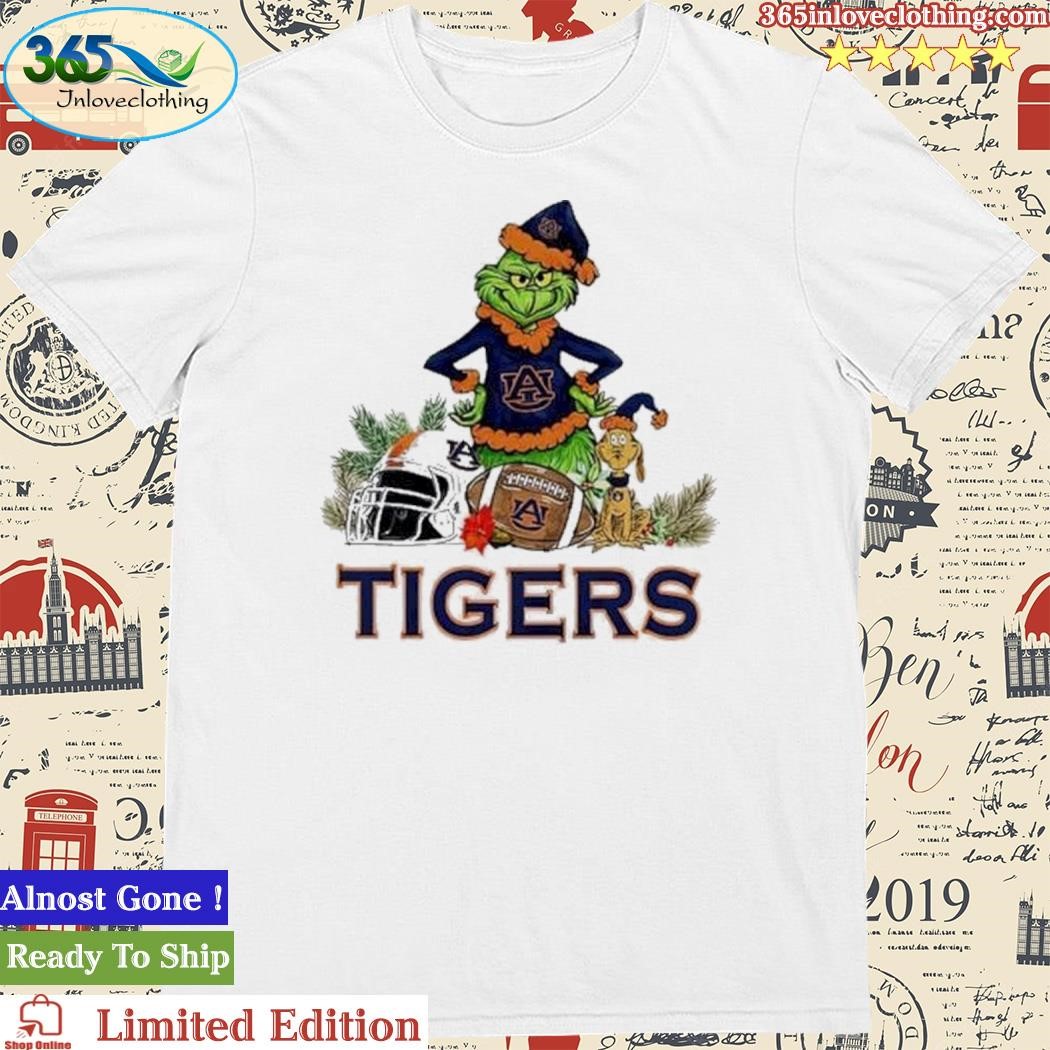 Official Auburn Tigers Funny Grinch And Dog Christmas Shirt