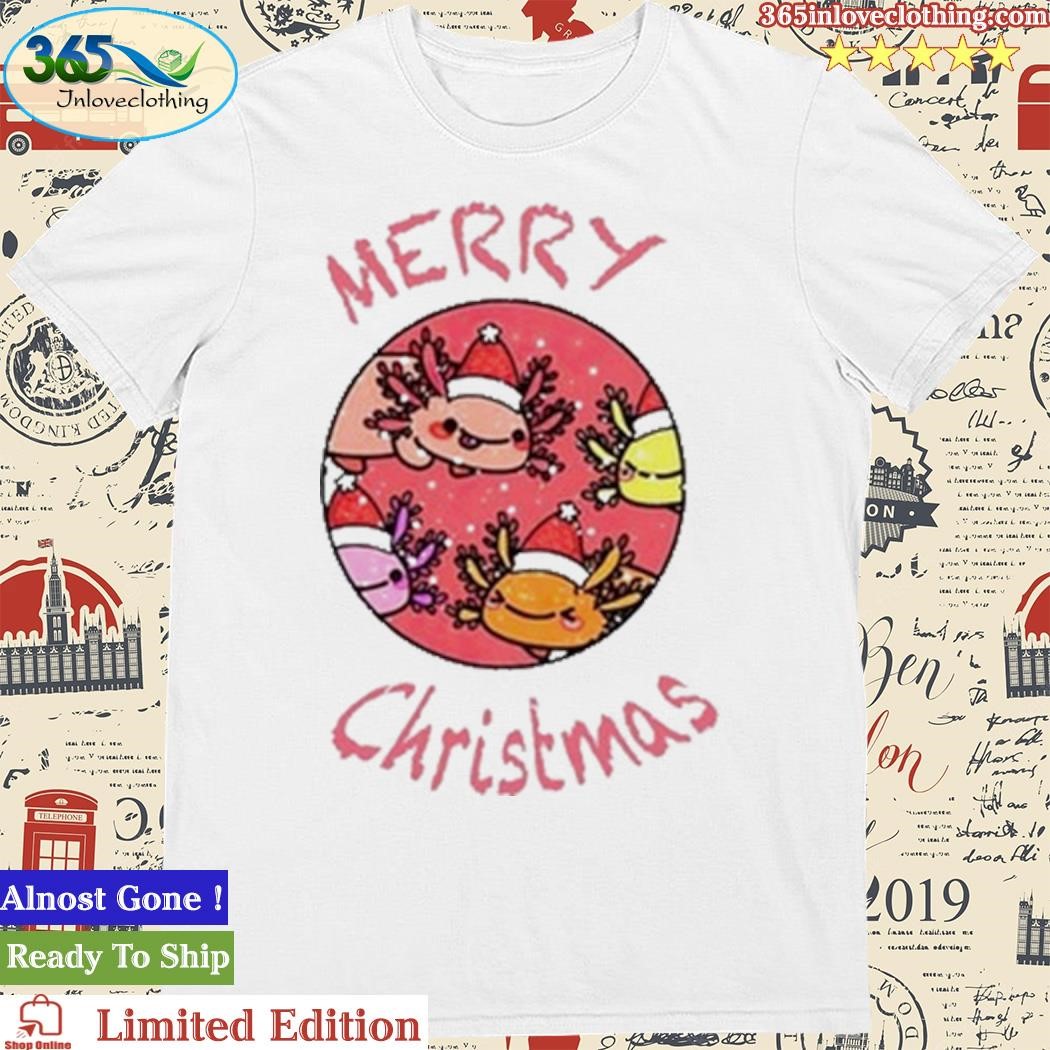 Official Axolotl With Santa Hat Christmas Shirt