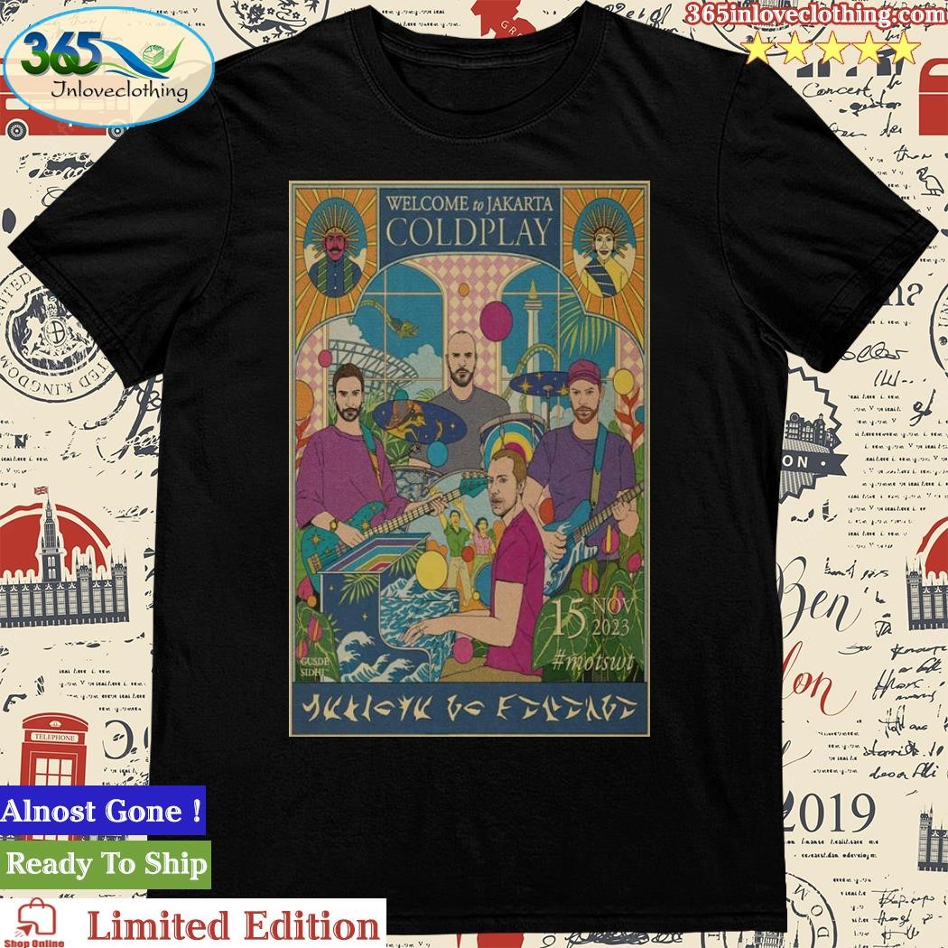 Official Coldplay Music of the Spheres World Tour Jakarta November 15, 2023 Poster Shirt