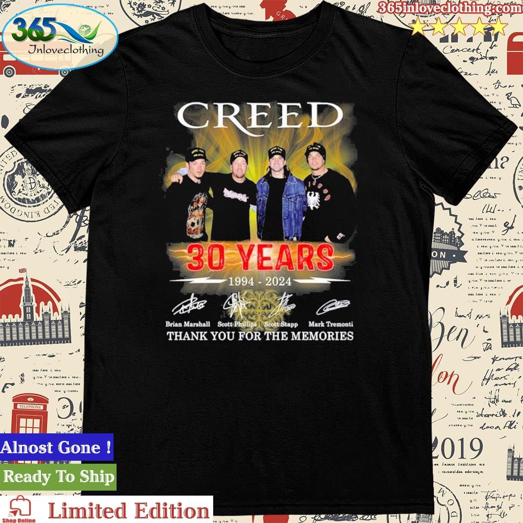 Official Creed 30 Years 1994 – 2024 Thank You For The Memories Shirt
