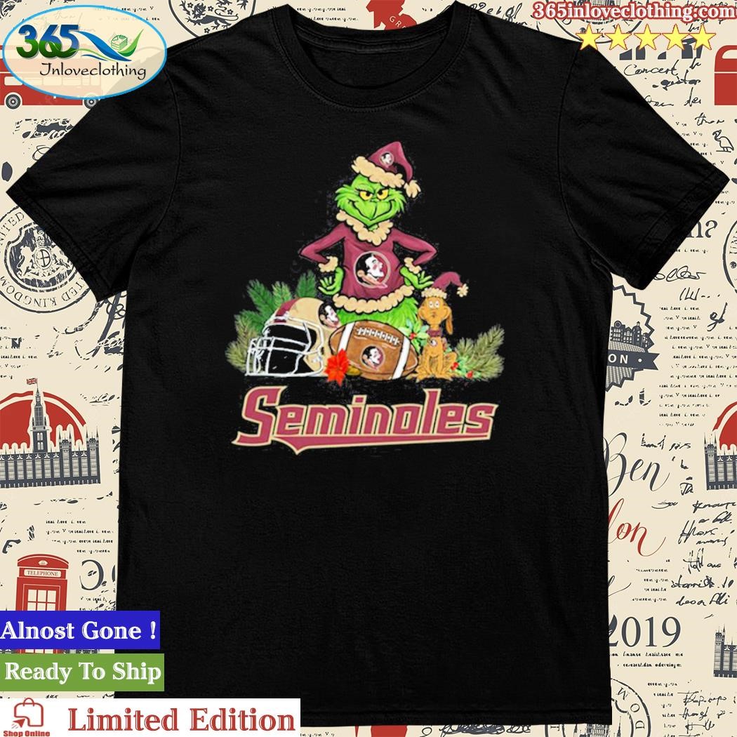 Official Florida State Seminoles Funny Grinch And Dog Christmas Shirt