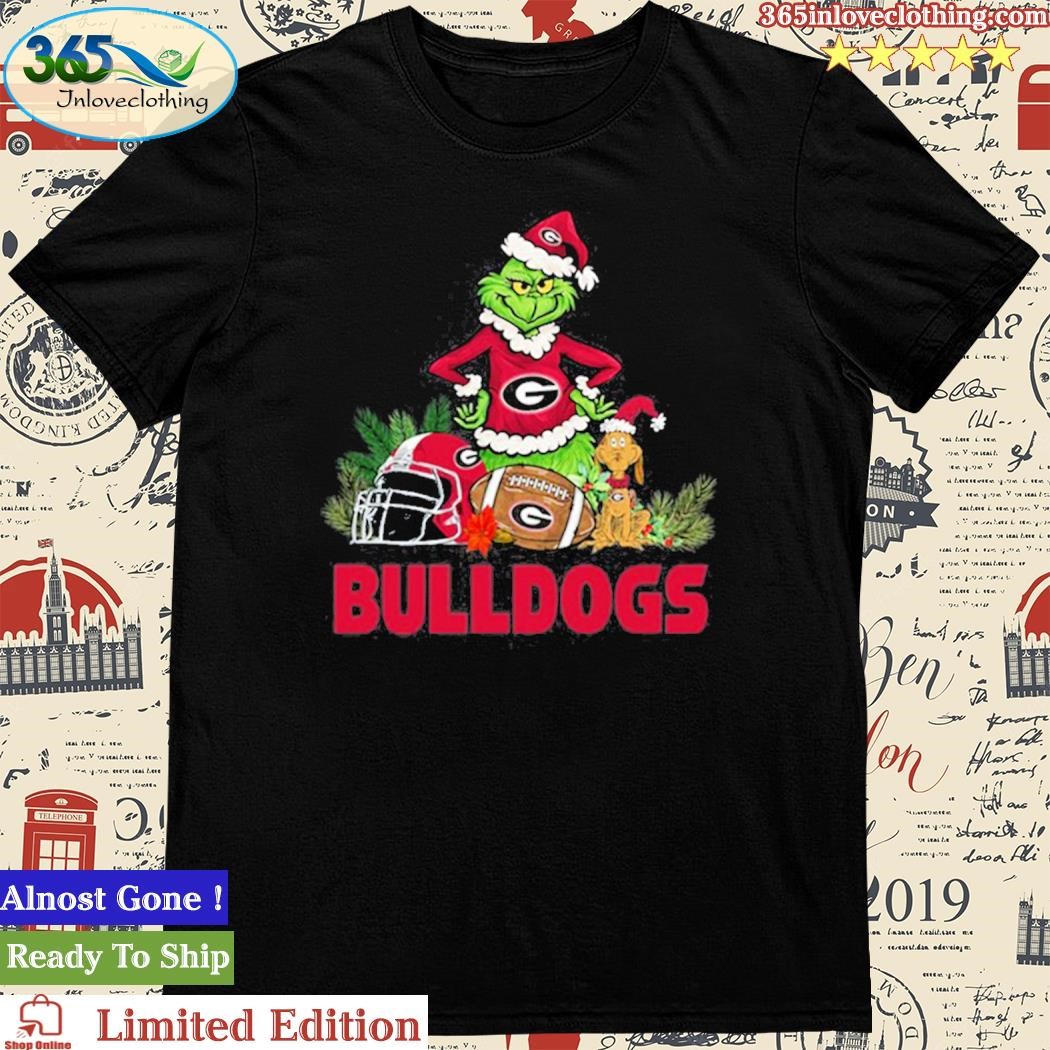Official Georgia Bulldogs Funny Grinch And Dog Christmas Shirt