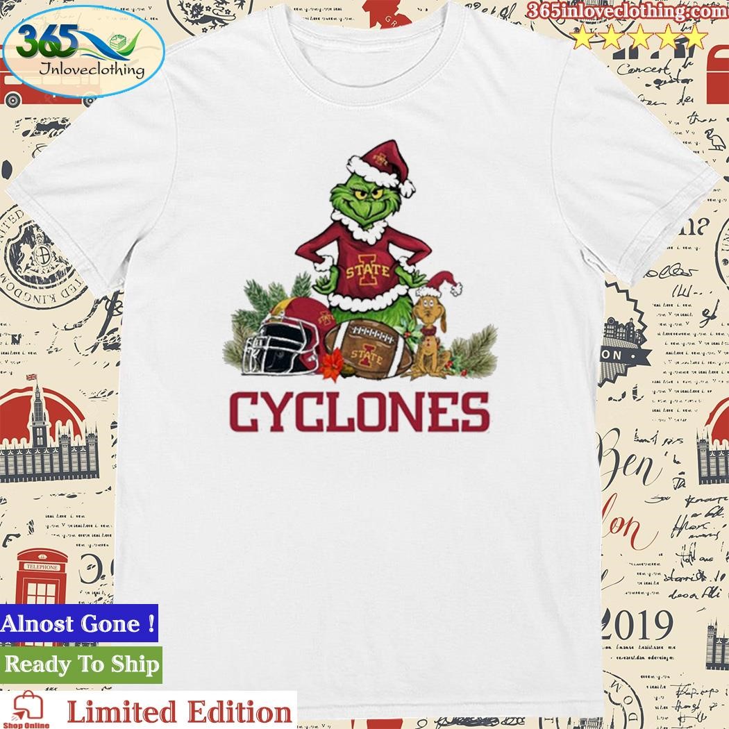 Official Iowa State Cyclones Funny Grinch And Dog Christmas Shirt