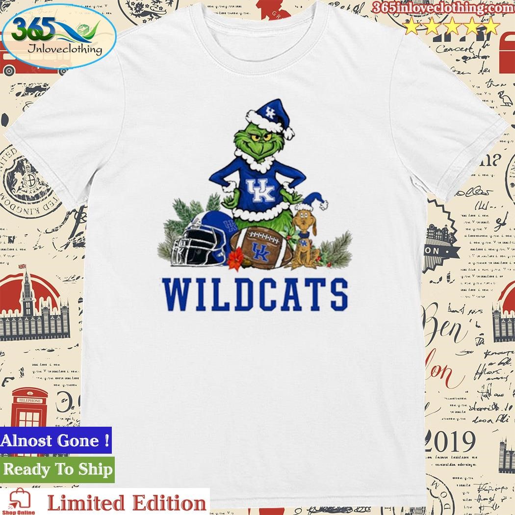 Official Kentucky Wildcats Funny Grinch And Dog Christmas Shirt