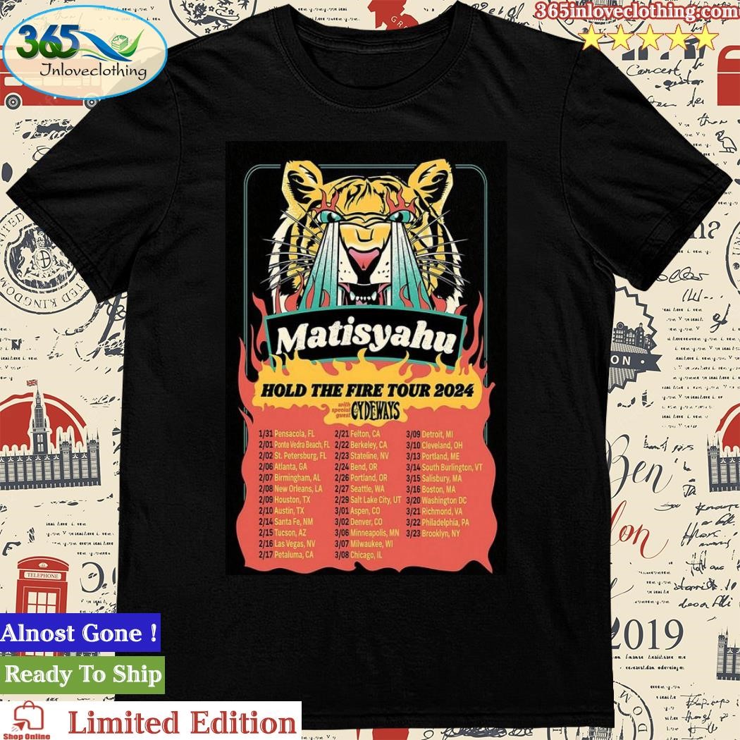 Official Matisyahu Hold The Fire Tour 2024 Poster Shirt