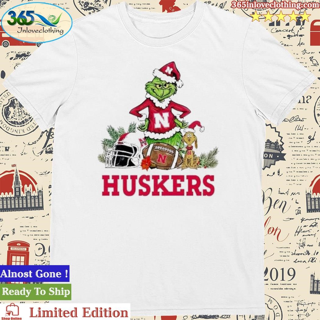 Official Nebraska Cornhuskers Funny Grinch And Dog Christmas Shirt