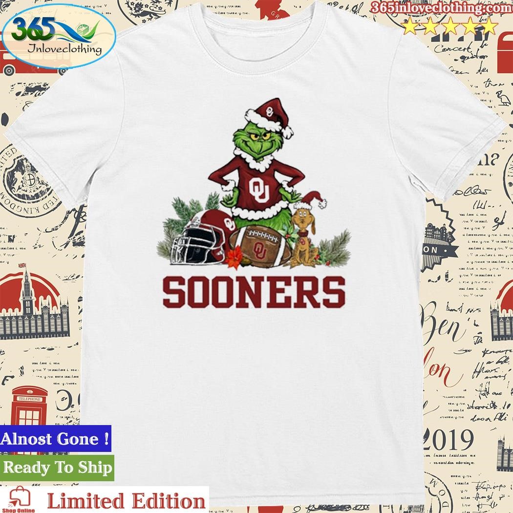 Official Oklahoma Sooners Funny Grinch And Dog Christmas Shirt