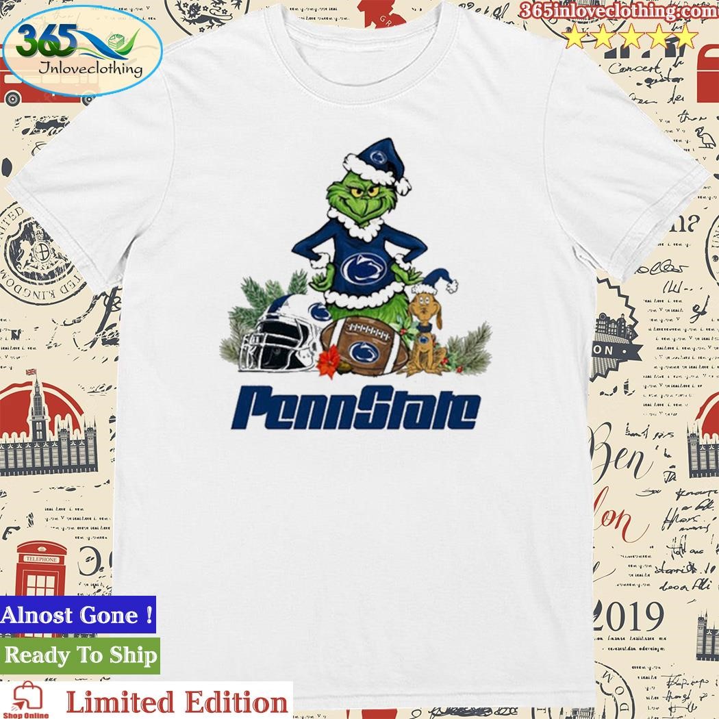 Official Penn State Nittany Lions Funny Grinch And Dog Christmas Shirt