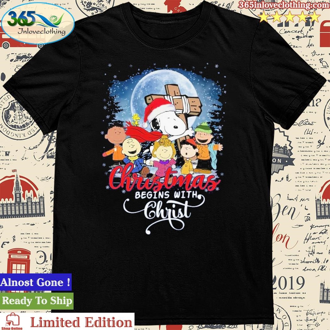 Official Snoopy Christmas Begins With Christ Shirt