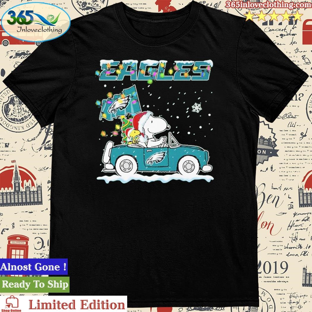 Official Snoopy Driving A Car Philadelphia Eagles Christmas Shirt