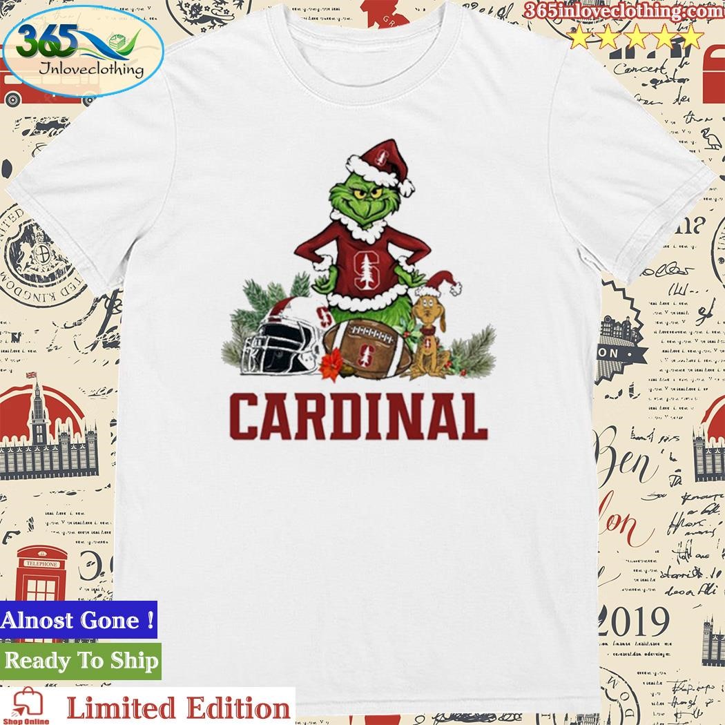 Official Stanford Cardinal Funny Grinch And Dog Christmas Shirt