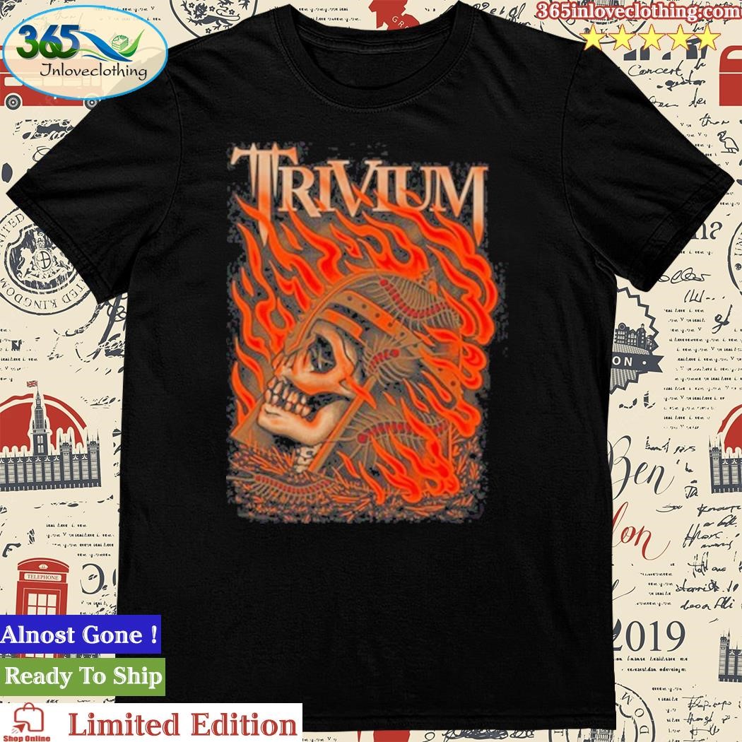Official Trivium Heavy Metal Holiday Flaming Skull Shirt