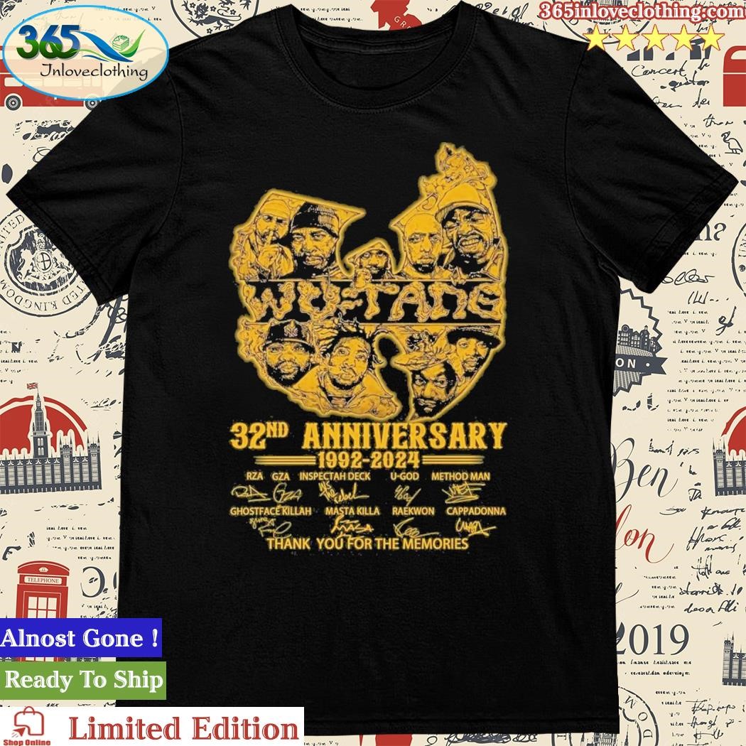 Official Wu-Tang Clan 32nd Anniversary 1992 – 2024 Thank You For The Memories Shirt