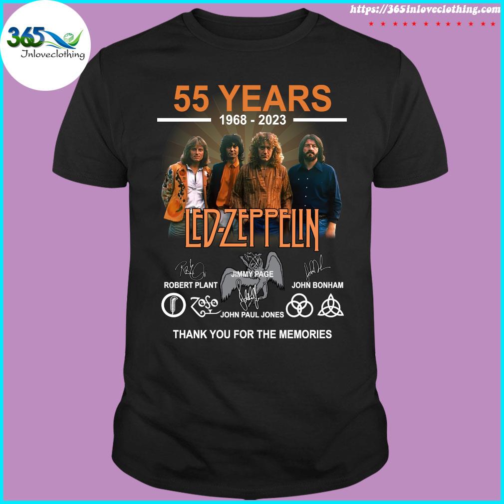 55 Years 1968 – 2023 Led Zeppelin Thank You For The Memories t-shirt