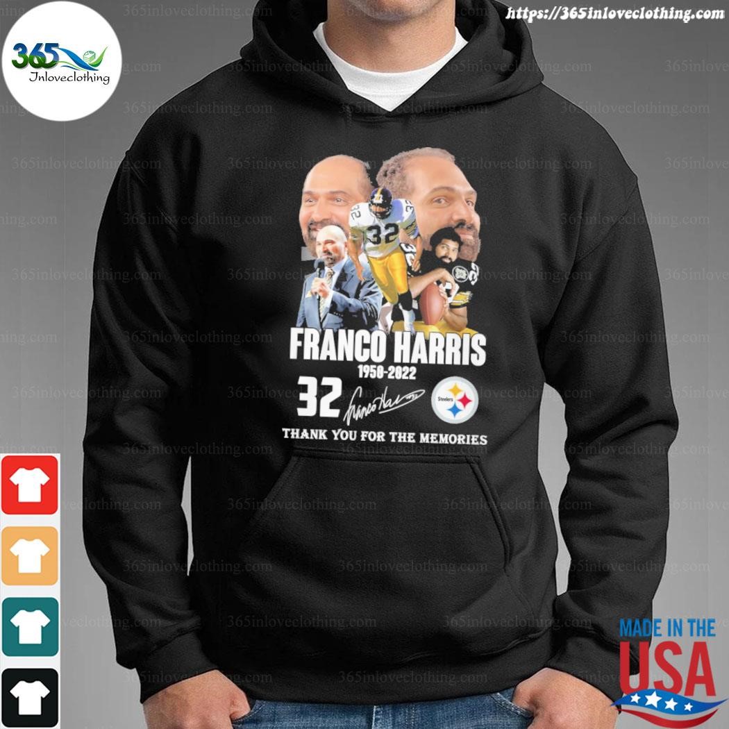 Franco Harris 1950-2022 thank you for the memories signature shirt, hoodie,  sweater, long sleeve and tank top