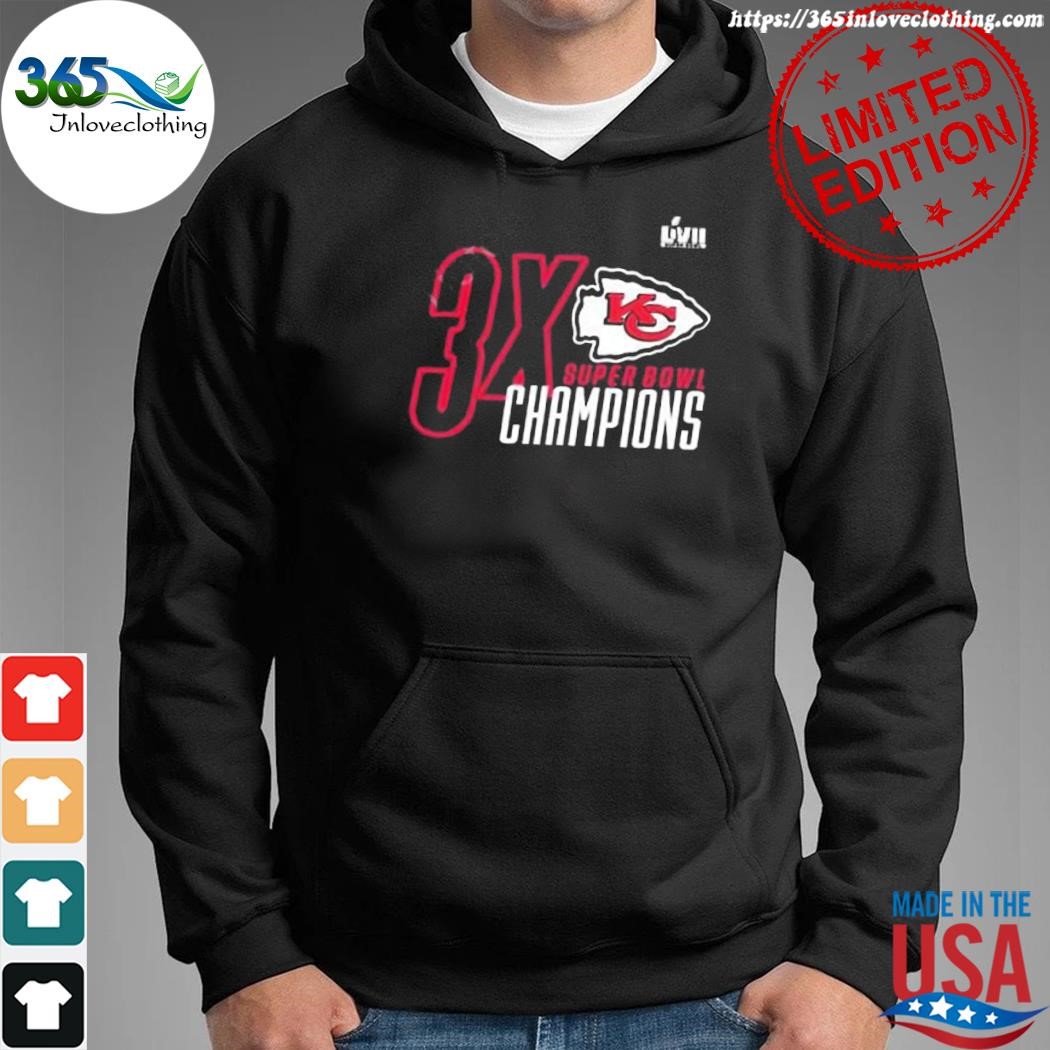 3X Super Bowl Champions Kansas City Chiefs Three Time World Champ shirt,  hoodie, longsleeve, sweatshirt, v-neck tee