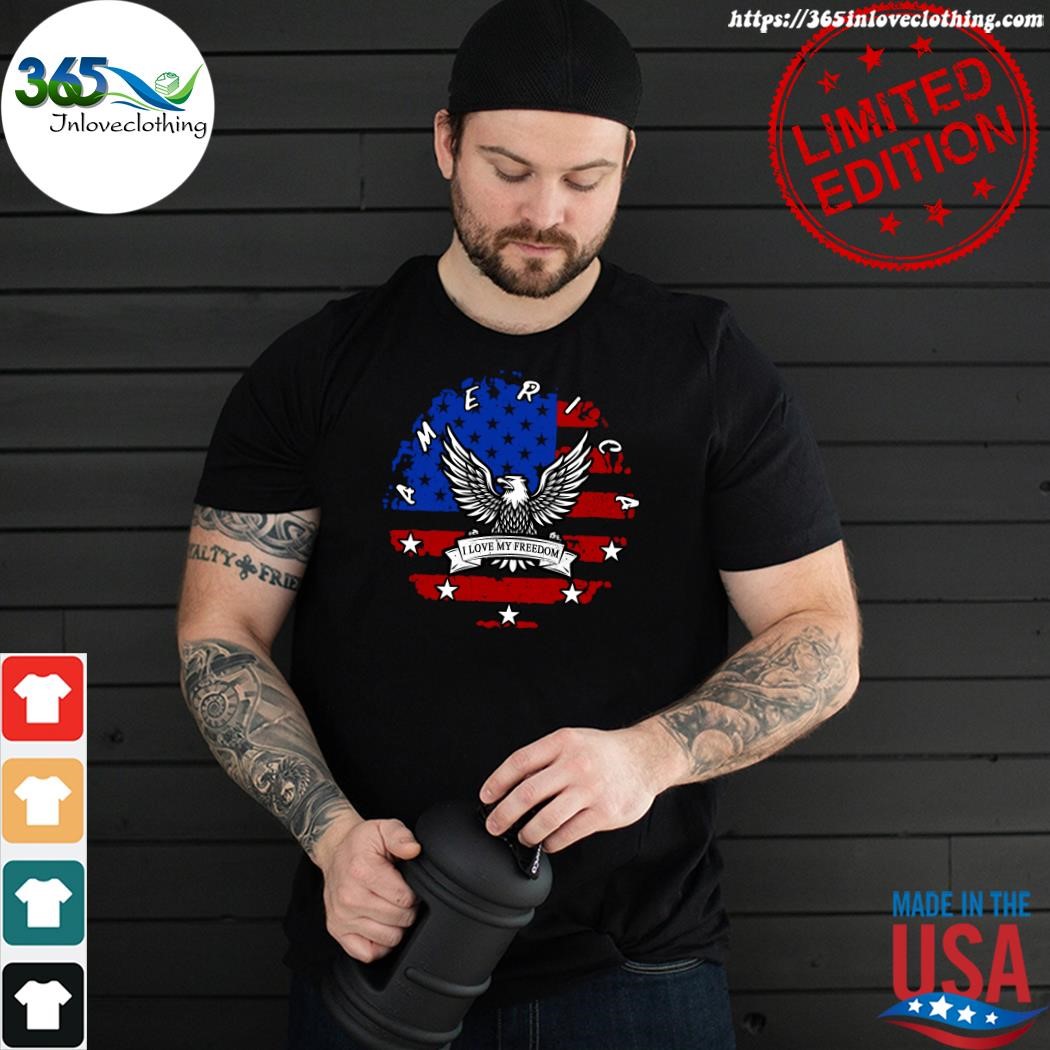 Official i Love My Freedom America Eagle Circle 2023 T-shirt