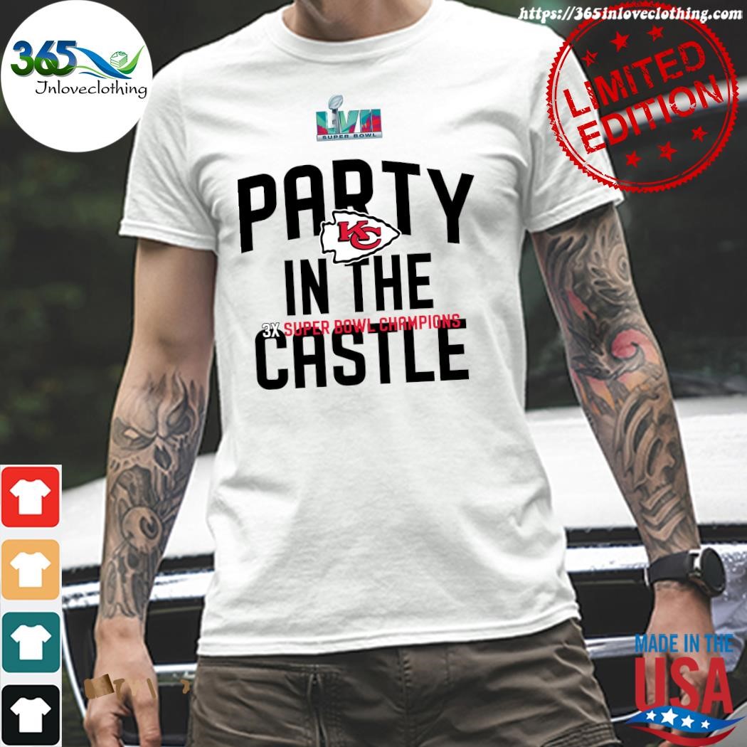 Kansas City Chiefs Party in the Castle 3X Super Bowl Champions shirt,  hoodie, sweater, long sleeve and tank top