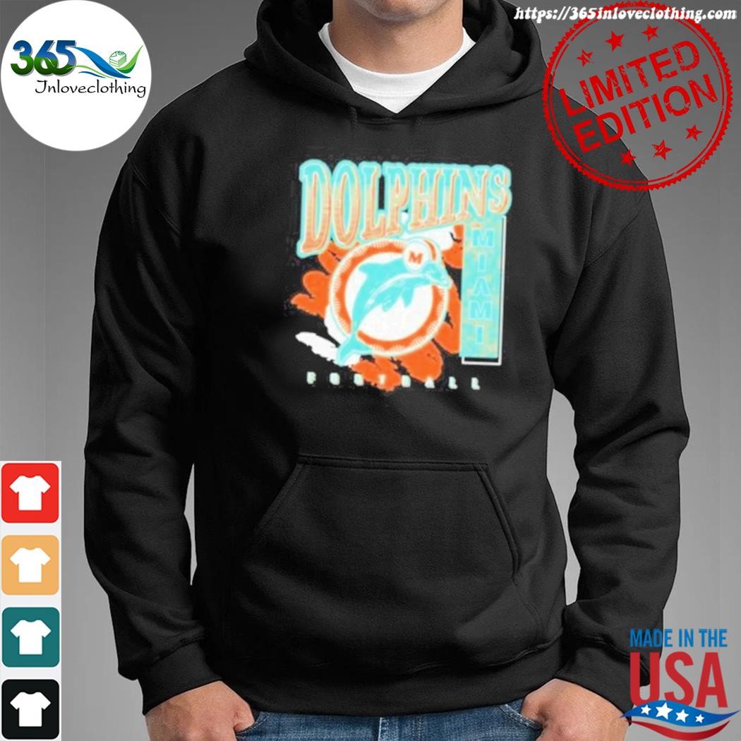 Nfl miami dolphins paintbrush mitchell and ness crew shirt, hoodie,  sweater, long sleeve and tank top